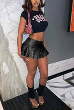 Load image into Gallery viewer, Faux leather mini skirt: BLACK Bodi Language for Women
