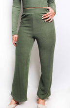 Load image into Gallery viewer, Women's Plus Long Sleeves Tie Back Rib Loungewear Set
