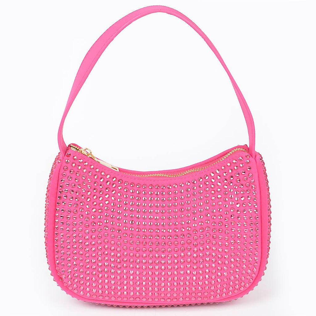 3AM BY H&D ACCESSORIES - Hotfix Rhinestone Shoulder Bag: Orange