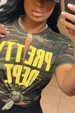 Load image into Gallery viewer, Camo plunging neck tee Bodi Language for Women

