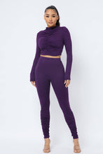Load image into Gallery viewer, Top Ruched Legging Set: Rust
