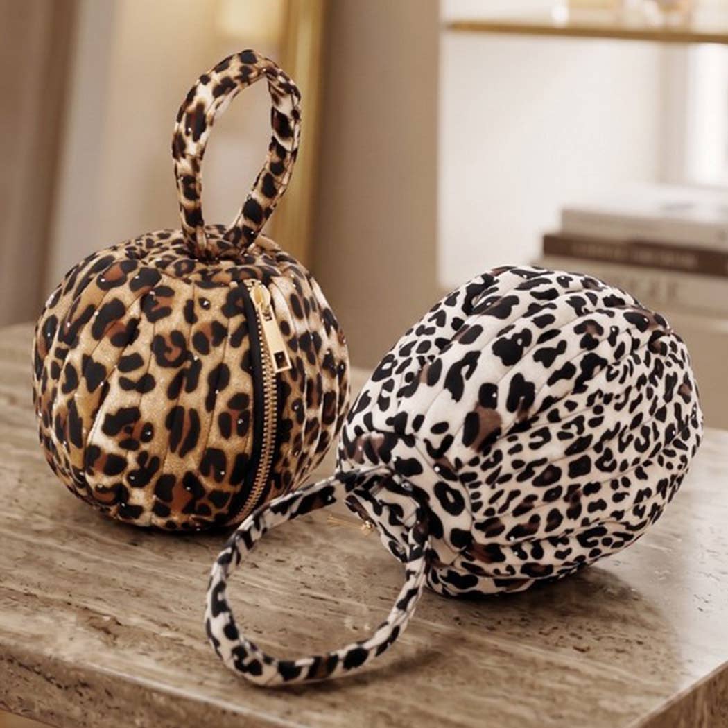 - Rhinestone Studded Quilted Puffer Round Ball Bag With Top-BR