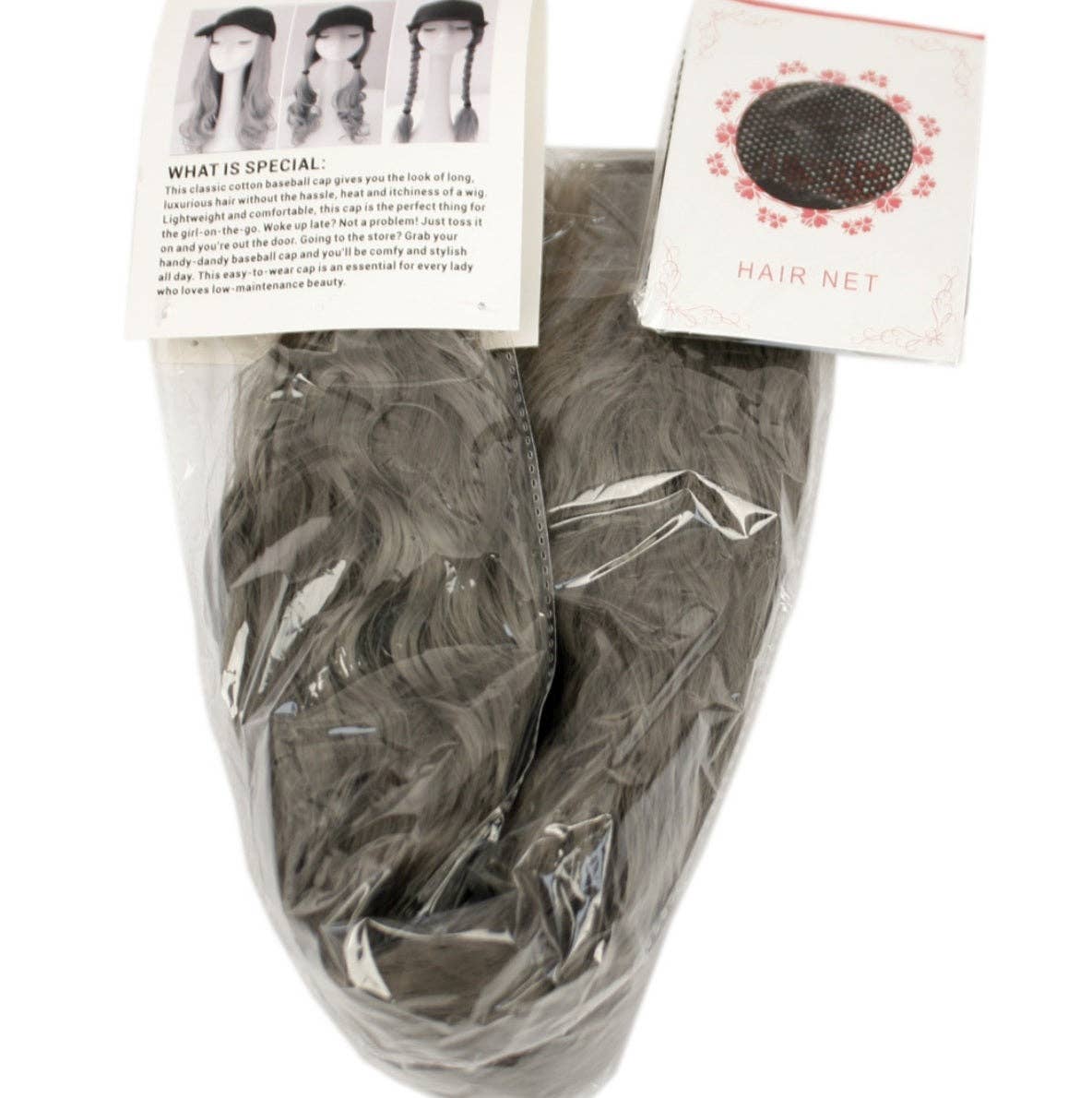 BASEBALL WIG CAP: Khaki/Brown Hair