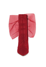 Load image into Gallery viewer, Princess Organza Wrapped Style Heeled Ankle Boots:  RED Bodi Language Boutique
