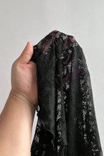 Load image into Gallery viewer, SHEER ROSE LACE SLIM FIT LONG SLEEVE TOP: BLACK
