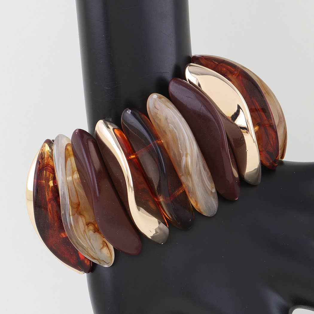 Multi Wide Stone Beaded Bracelet