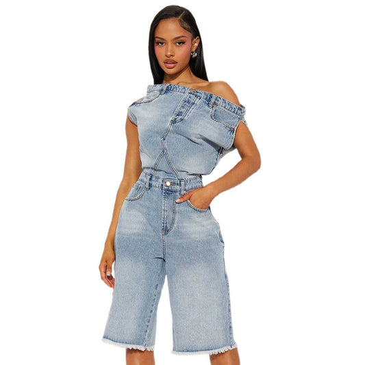 FASHION DENIM ROMPER