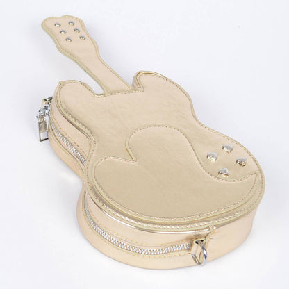 Metallic Faux Leather Guitar Novelty Bag: GD