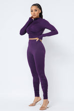 Load image into Gallery viewer, Top Ruched Legging Set: Rust
