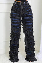 Load image into Gallery viewer, Blue And Black Double Layer Jeans Bodi Language for Women
