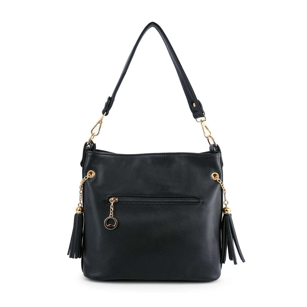 Beautifully Unique Rhinestone Pattern Crossbody Hobo: Gold