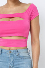 Load image into Gallery viewer, Front Cut Outs Off Shoulder Top: Pink
