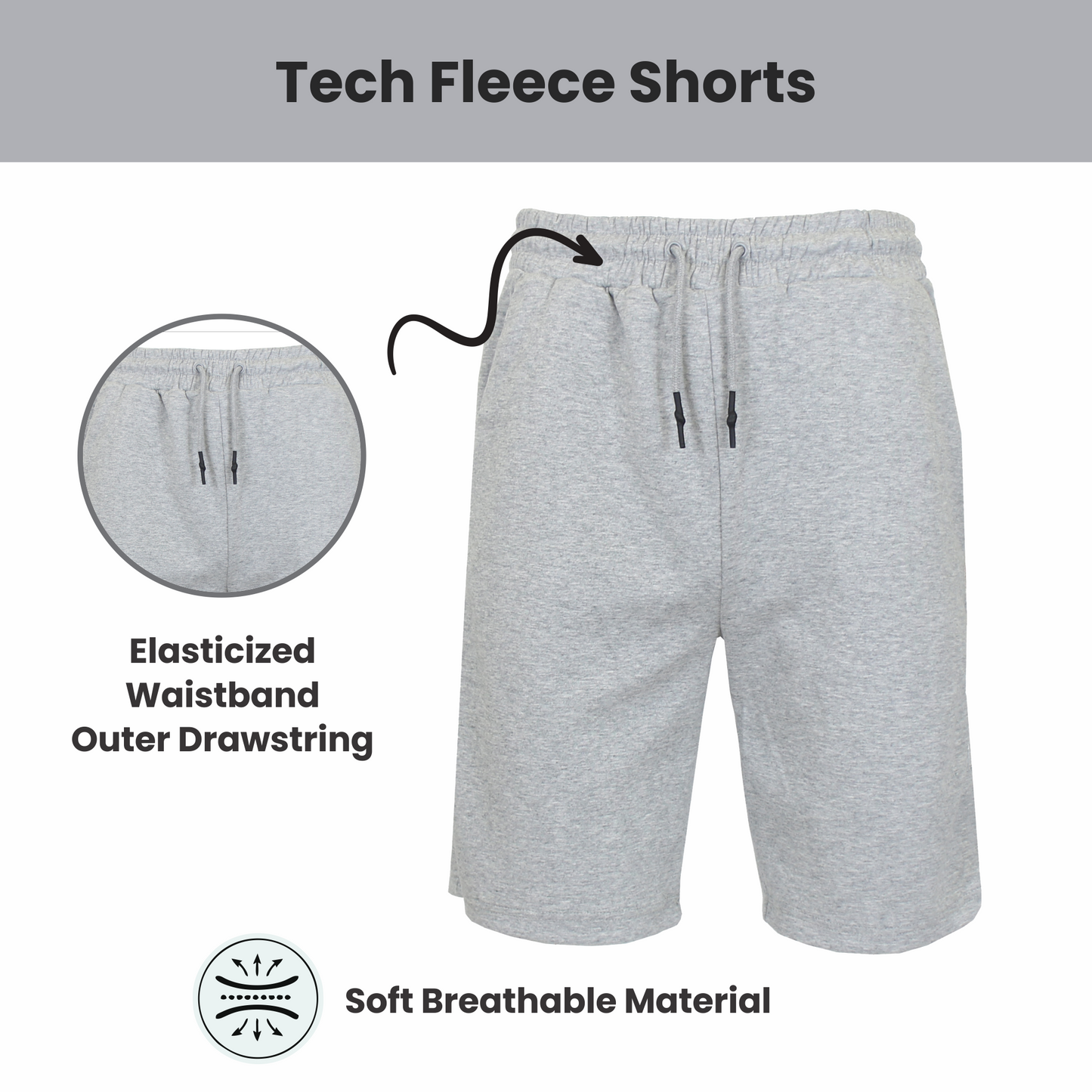 Men's Tech Fleece Shorts W Zip Pocket-Woodland