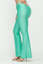Load image into Gallery viewer, Front Tunnel Shirring Waist Tie Flare Pants: Fuchsia
