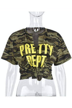 Load image into Gallery viewer, Camo plunging neck tee Bodi Language for Women
