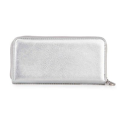 Handbag Express - Rhinestone Wavy Bling Accordion Wallet: Blue Handbag Express