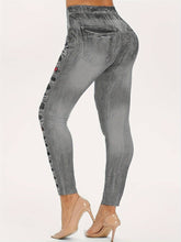 Load image into Gallery viewer, Casual Stretch Ripped Denim Legging -Grey
