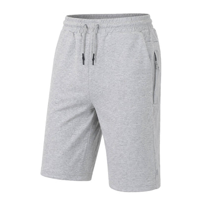 Fleece Jogger Shorts W Zip Pocket-Red