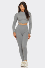 Load image into Gallery viewer, Plus Top And Legging Set: Red Orange
