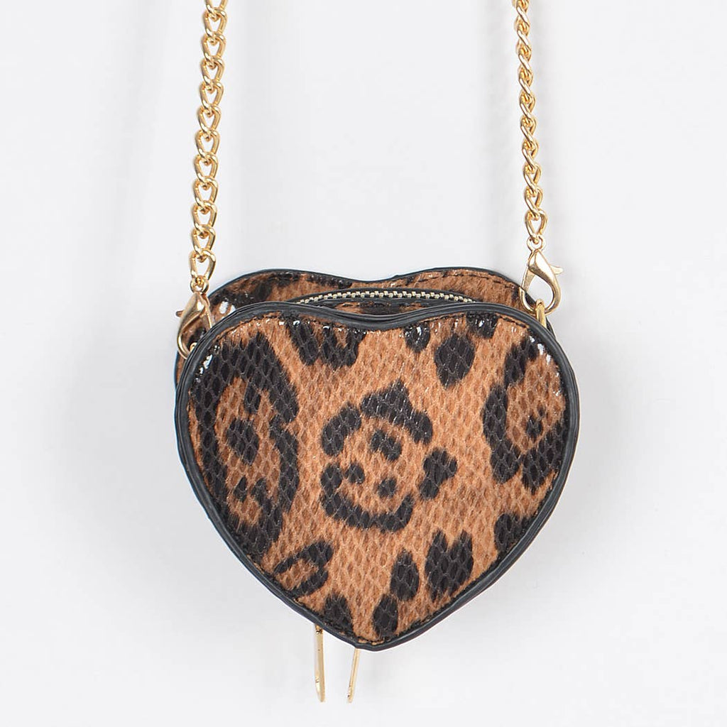 Heart Shape Mini Bag: Leopard