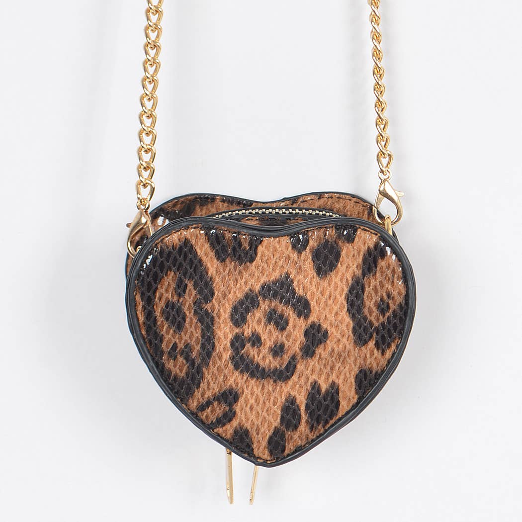 Heart Shape Mini Bag: Leopard