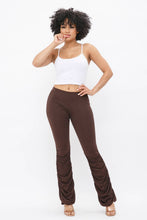 Load image into Gallery viewer, Solid Bottom Shirring Leggings: Brown Julia by LoveJ
