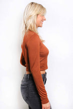 Load image into Gallery viewer, Women's Long Sleeve Mock Neck Solid Crop Top Bodi Language for Women
