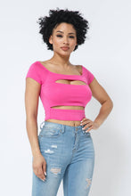 Load image into Gallery viewer, Front Cut Outs Off Shoulder Top: Pink
