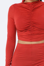 Load image into Gallery viewer, Top Ruched Legging Set: Rust
