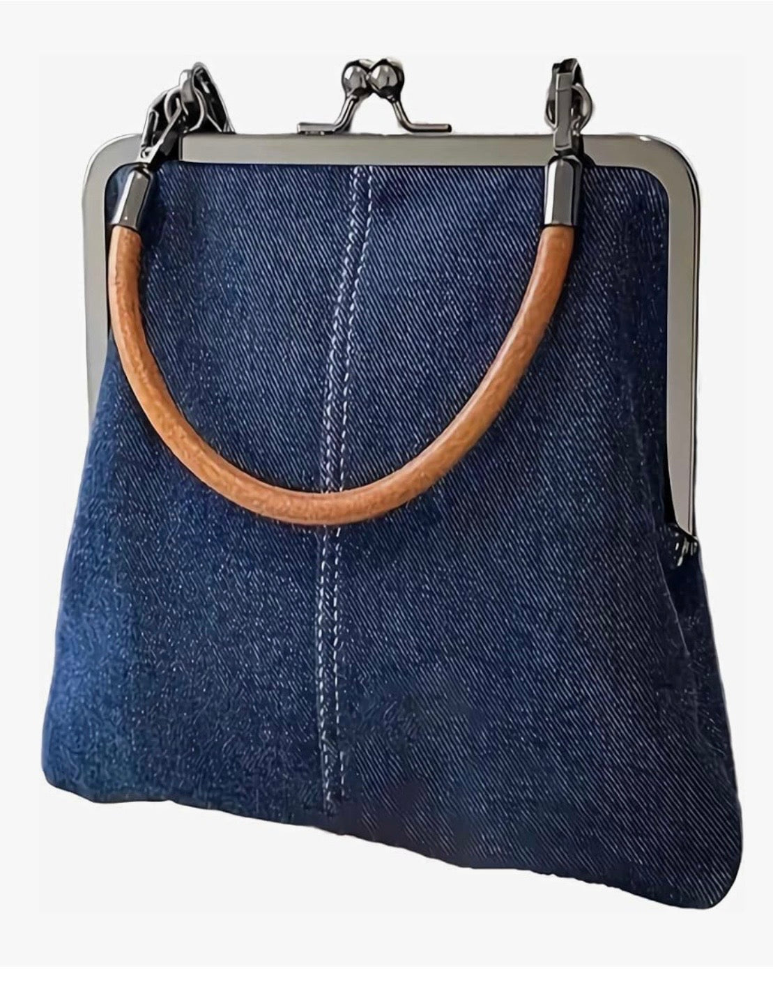 Denim Crossbody Tote Bag