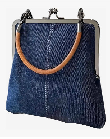 Denim Crossbody Tote Bag