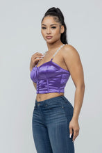Load image into Gallery viewer, Corset Style Pearl Trim Style Zipper Top - Bodi Language for Women
