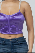 Load image into Gallery viewer, Corset Style Pearl Trim Style Zipper Top - Bodi Language for Women
