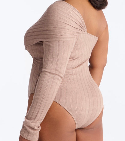 Plus Size Flatter Me Bodysuit -Taupe