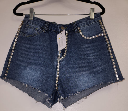 Diamond Studded Shorts - Bodi Language for Women
