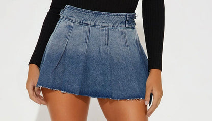 Dark Wash Denim Skort
