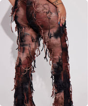 Load image into Gallery viewer, Distressed Flare Pant- Brown
