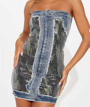 Load image into Gallery viewer, Distressed Denim Mini Dress
