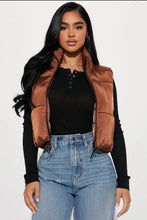 Load image into Gallery viewer, Statement Puffer Vest- Mocha Bodi Language for Women
