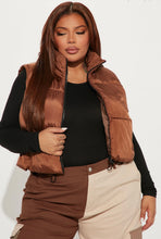 Load image into Gallery viewer, Statement Puffer Vest- Mocha Bodi Language for Women
