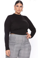 Load image into Gallery viewer, LS Mock Neck Crop Top-Plus Bodi Language for Women
