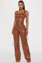 Load image into Gallery viewer, Faux Leather Jumpsuit-Washed Accent Bodi Language for Women
