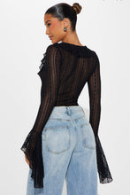Load image into Gallery viewer, Fancy Ruffle Bodysuit-Black Bodi Language for Women
