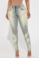 Load image into Gallery viewer, Vintage Wash Moto Skinny Jeans-True to size Bodi Language for Women
