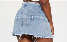 Load image into Gallery viewer, Denim Mini Skirt-Plus
