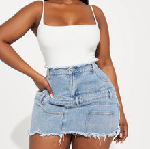 Load image into Gallery viewer, Denim Mini Skirt-Plus
