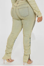 Load image into Gallery viewer, Tinted Zippered Moto Skinny Jean-Medium Stretch Bodi Language for Women
