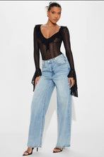 Load image into Gallery viewer, Fancy Ruffle Bodysuit-Black Bodi Language for Women
