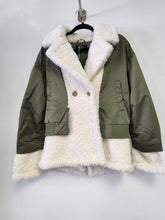 Load image into Gallery viewer, Green Coat with White Fur - Bodi Language for Women

