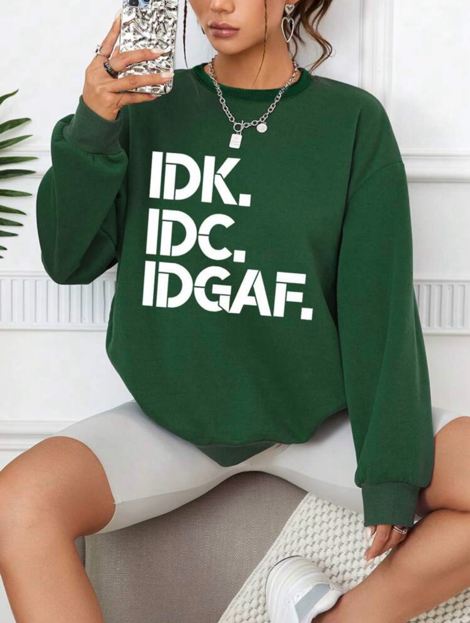 Green Sweatshirt - Bodi Language for Women